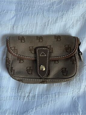 VTG Dooney & Bourke Signature DB Monogram Mini Flip Pouch Made in USA